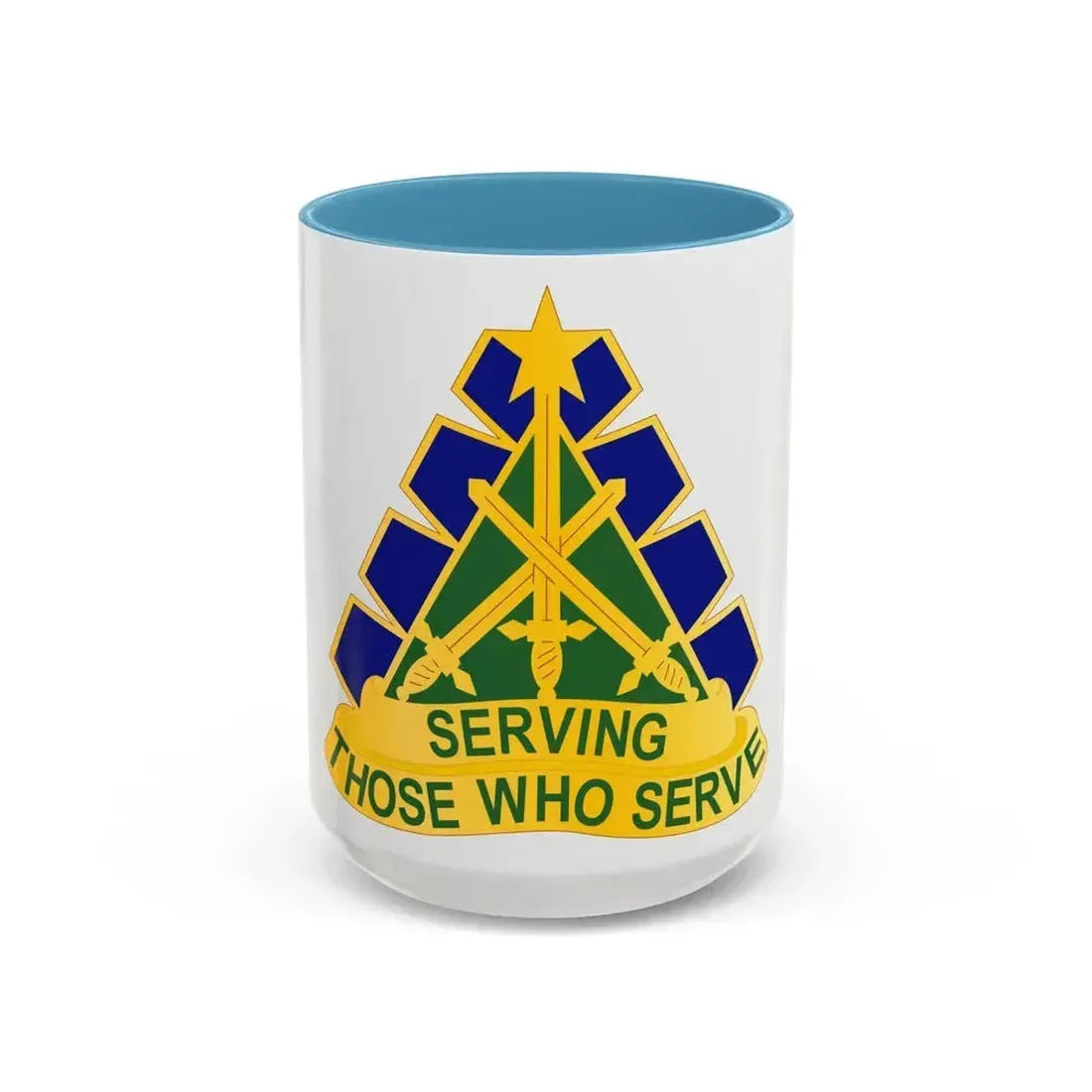 168 Military Police Battalion (U.S. Army) Accent Coffee Mug 15oz Light Blue - Go Mug Yourself