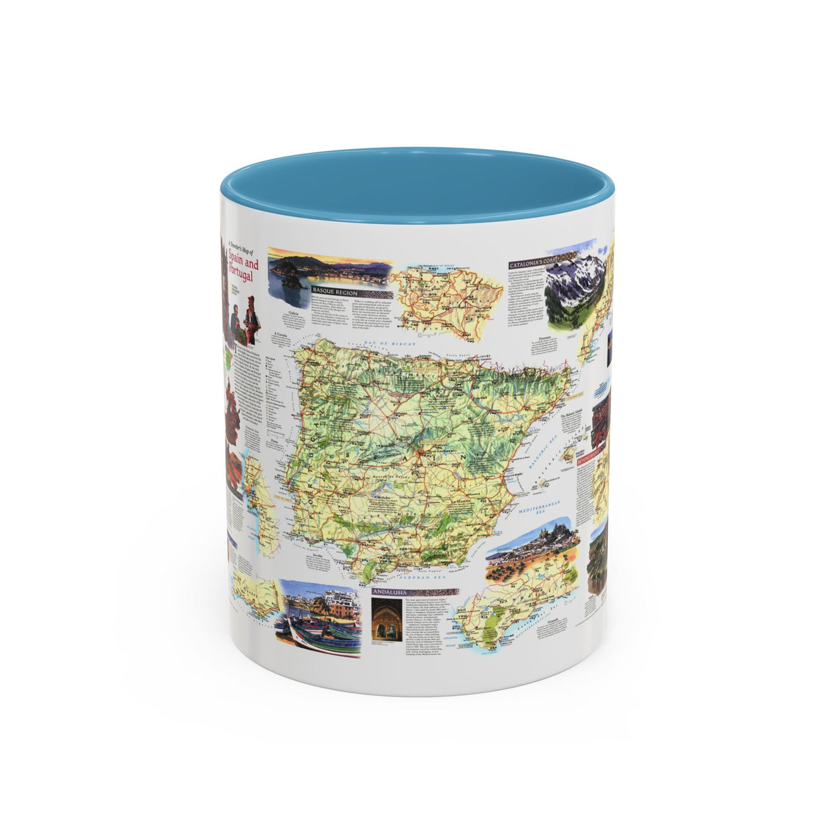 Spain and Portugal - A Traveller's Map (1998) (Map) Accent Coffee Mug