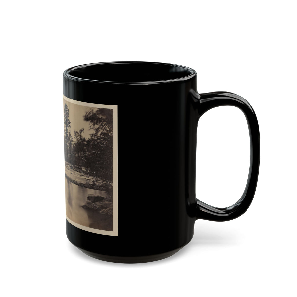 Fallen Tree Across Hazel River, Virginia (U.S. Civil War) Black Coffee Mug