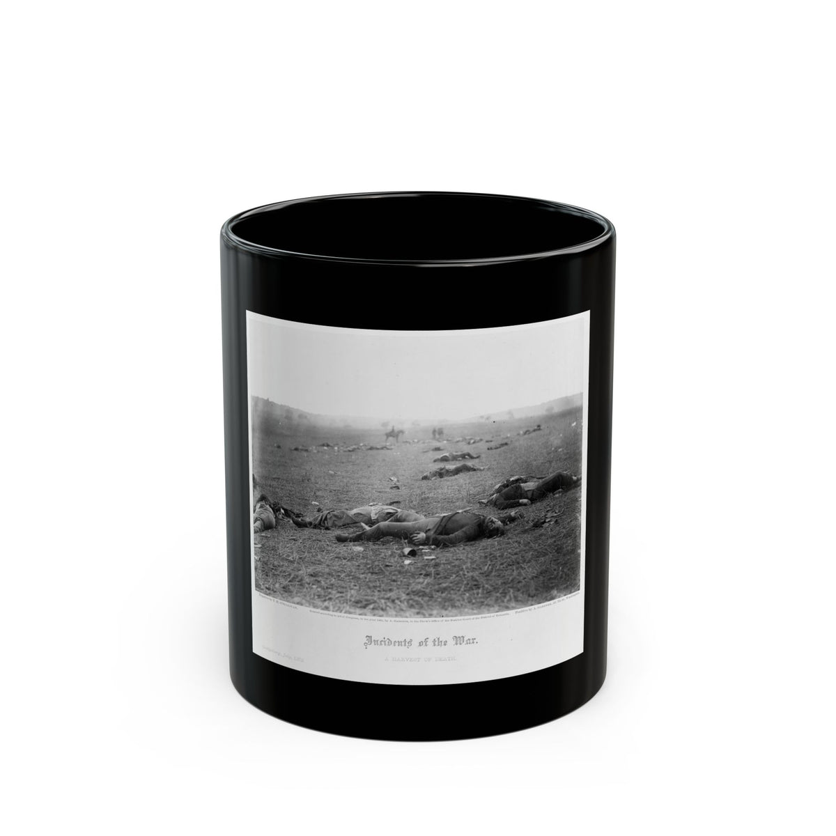Incidents Of The War. A Harvest Of Death, Gettysburg, July, 1863 (U.S. Civil War) Black Coffee Mug