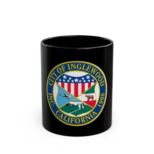 Seal of Inglewood California - Black Coffee Mug
