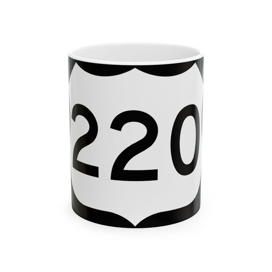 US 220 NY (New York) (Road Sign) White Coffee Mug