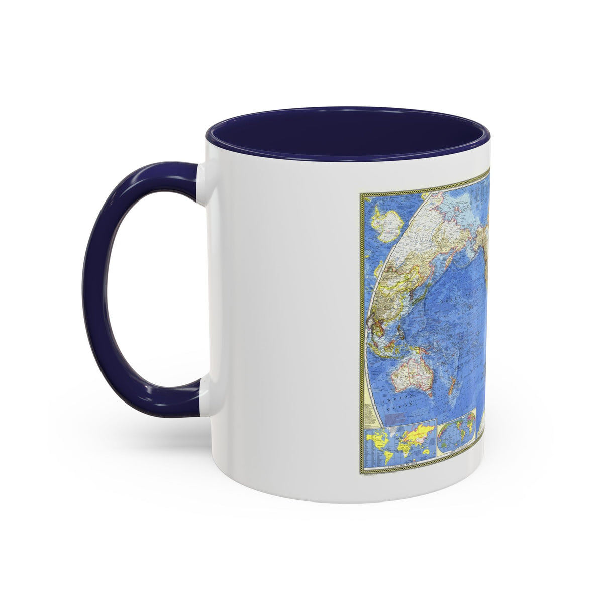 World Map (1965) (Map) Accent Coffee Mug