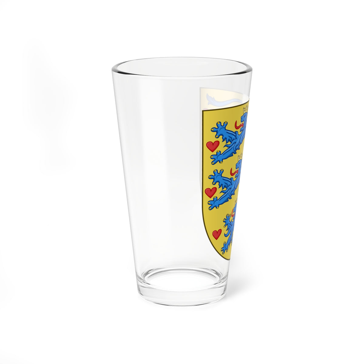 National Coat of arms of Denmark no crown (Denmark) (Coat of Arms) Pint Glass 16oz