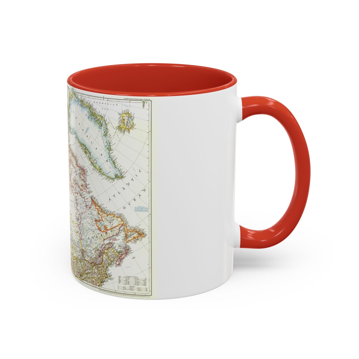 North America - Canada, Alaska, Greenland (1947) (Map) Accent Coffee Mug