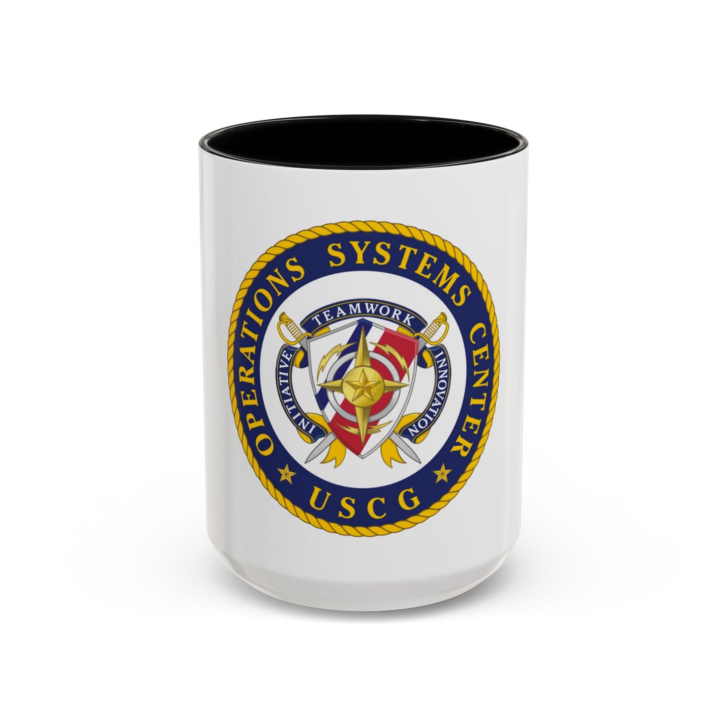 USCG Operations Systems Center (U.S. Coast Guard) Accent Coffee Mug