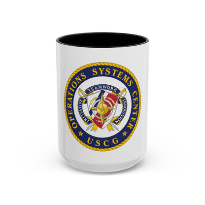 USCG Operations Systems Center (U.S. Coast Guard) Accent Coffee Mug