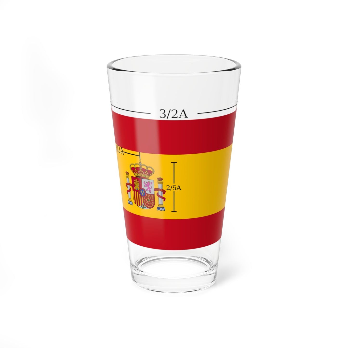 Spain flag construction sheet (Spain) Pint Glass 16oz