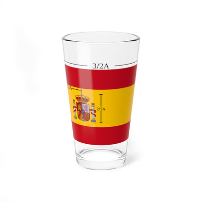 Spain flag construction sheet (Spain) Pint Glass 16oz