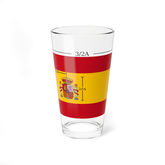 Spain flag construction sheet (Spain) Pint Glass 16oz