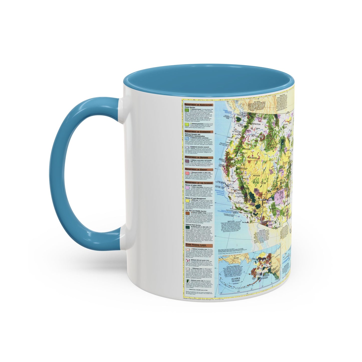 USA - Federal Lands in the Fifty States (1996) (Map) Accent Coffee Mug