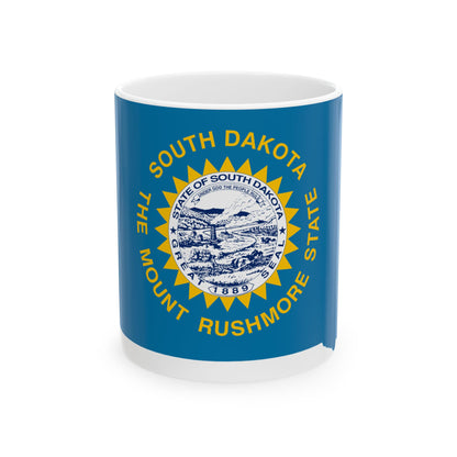 Flag-map of South Dakota (United States) White Coffee Mug