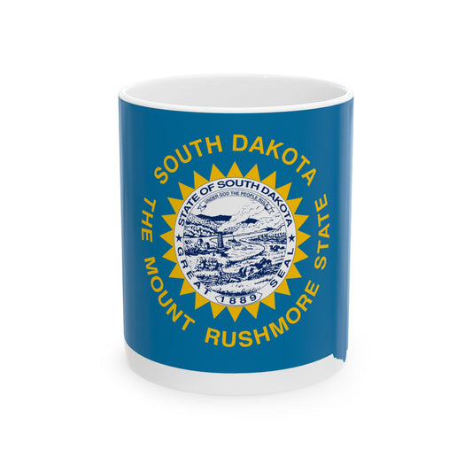 Flag-map of South Dakota (United States) White Coffee Mug