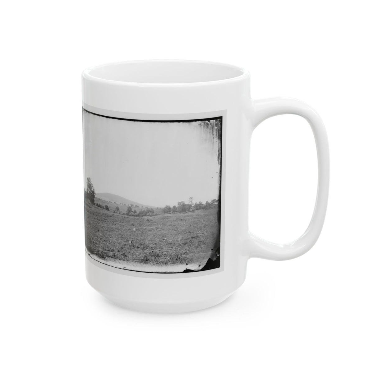 Cedar Mountain, Va. View Of Battlefield With The Mountain In The Distance (U.S. Civil War) White Coffee Mug