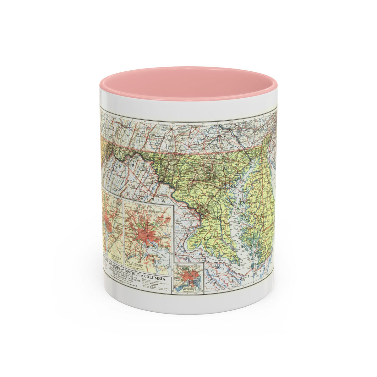 USA - Maryland, Delaware (1927) (Map) Accent Coffee Mug