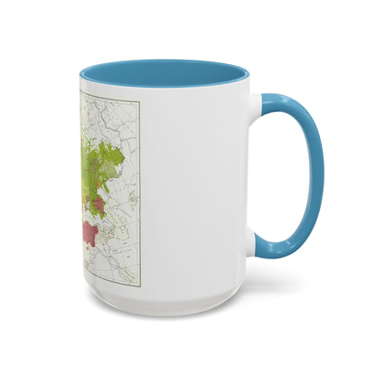 Europe & Adjoining Asia & Africa - The Races of (1919) (Map) Accent Coffee Mug