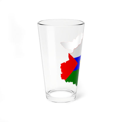 Flag-map of Tyumen Oblast (Russia) Pint Glass 16oz