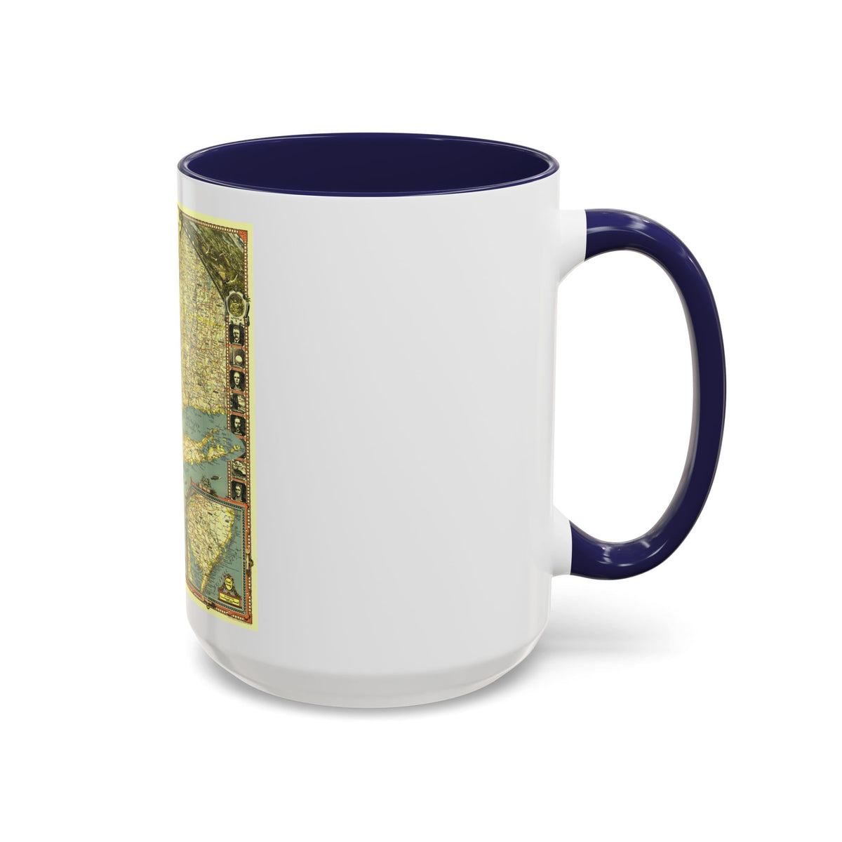 USA - New York City (1939) (Map) Accent Coffee Mug