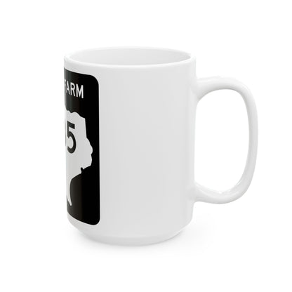 Texas FM 185 (Texas) (Road Sign) White Coffee Mug-Go Mug Yourself