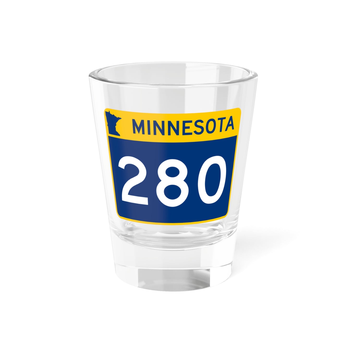 MN-280 wide (Minnesota) (Road Sign) Shot Glass 1.5oz