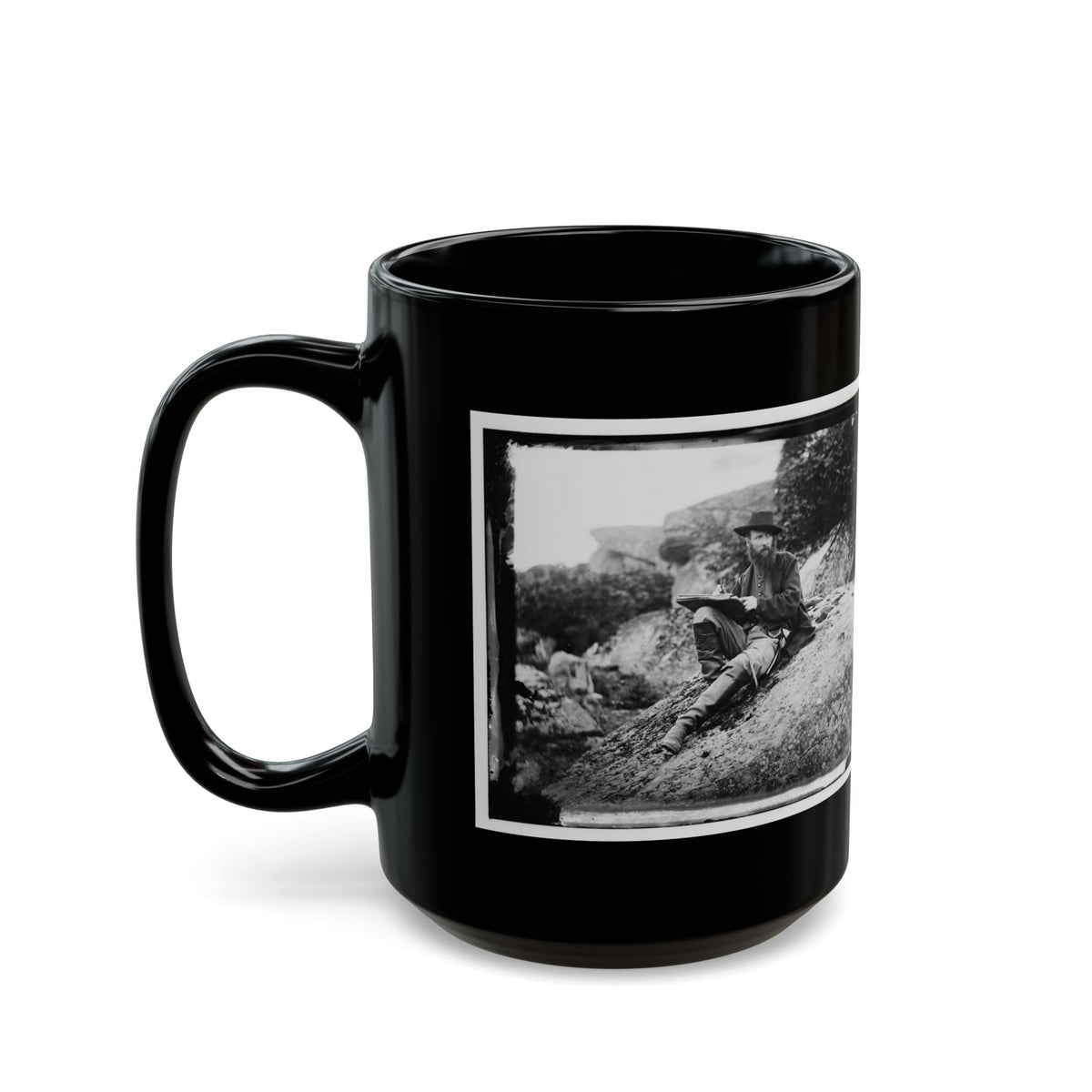 Gettysburg, Pa. Alfred R. Waud, Artist Of Harper's Weekly, Sketching On Battlefield (U.S. Civil War) Black Coffee Mug