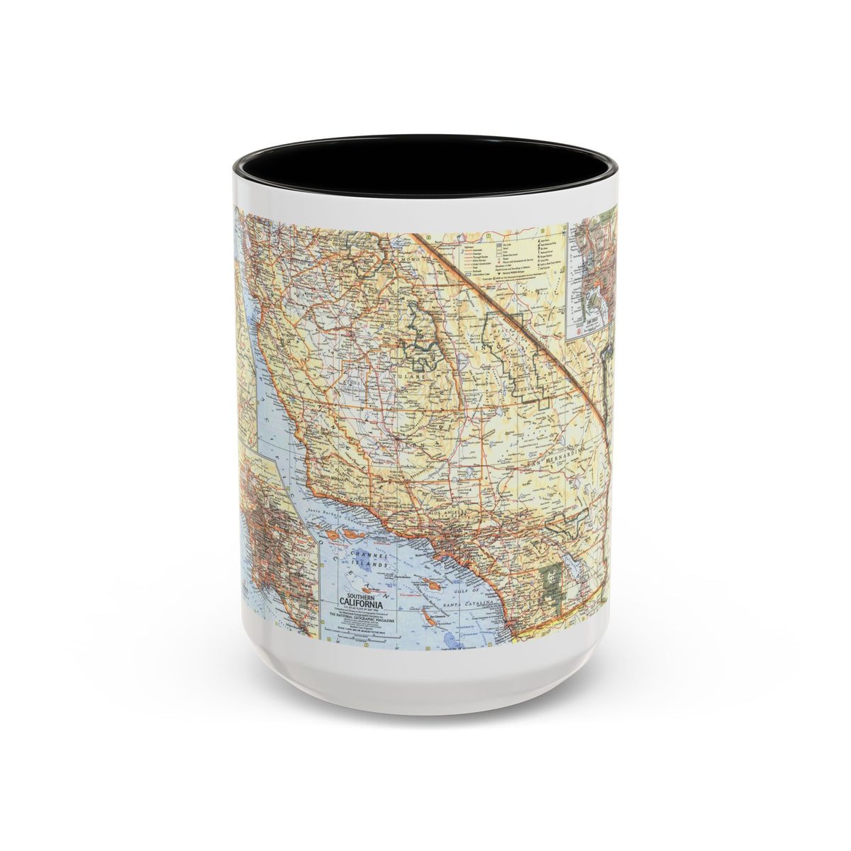USA - California, Southern (1966) (Map) Accent Coffee Mug
