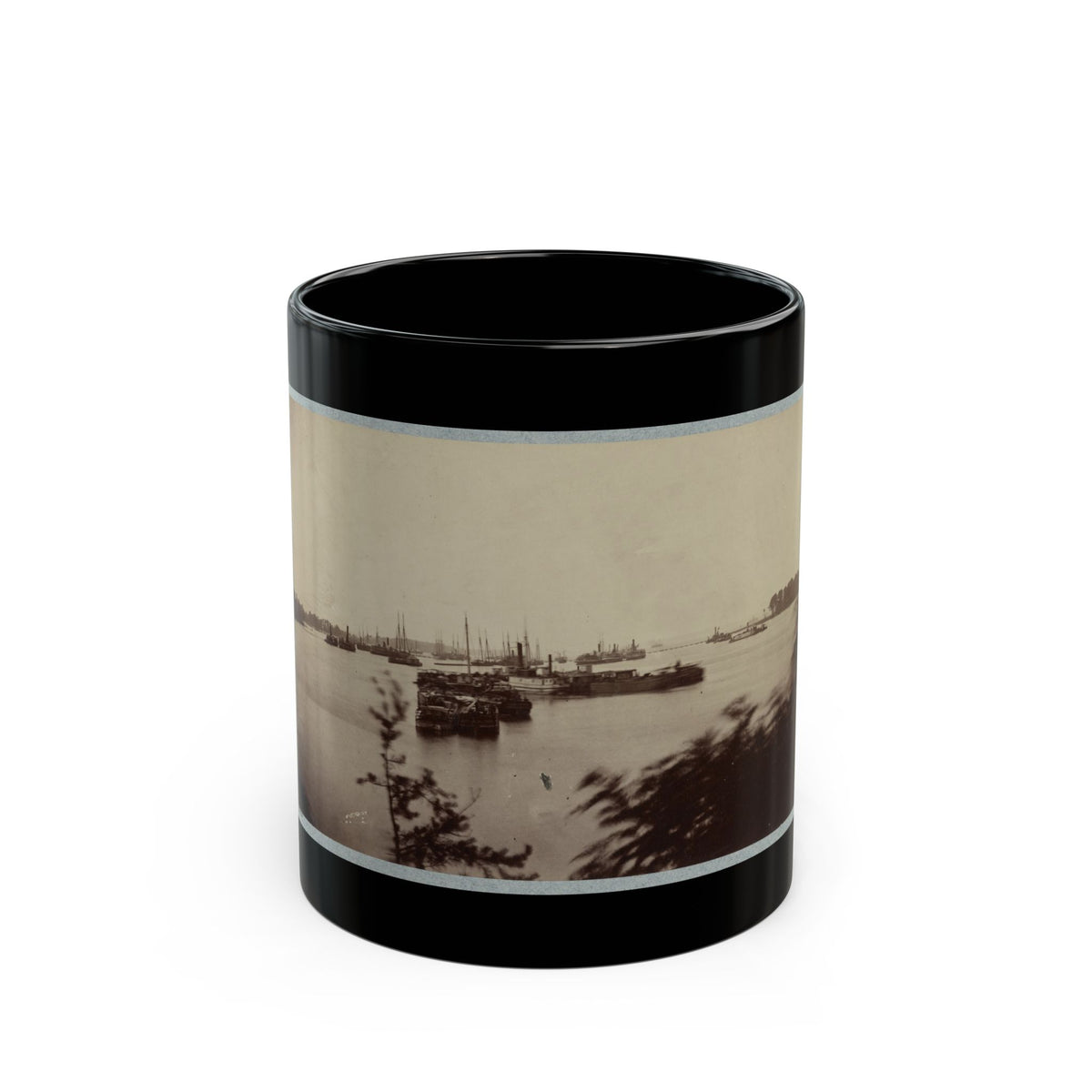 Army Transports In James River, Va. Near Deep Bottom 001 (U.S. Civil War) Black Coffee Mug