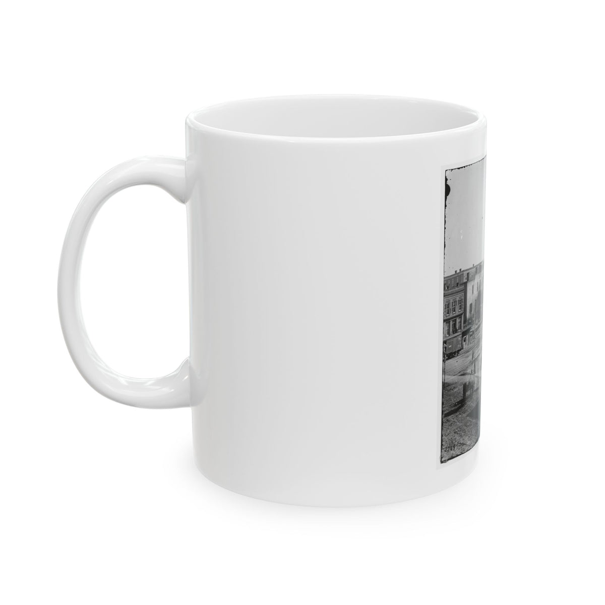 Atlanta, Ga. Soldiers On Boxcars At Railroad Depot (U.S. Civil War) White Coffee Mug