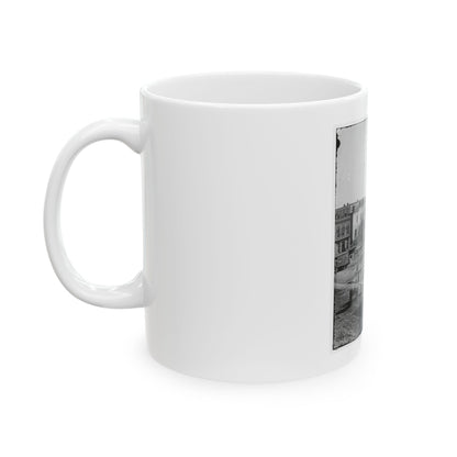 Atlanta, Ga. Soldiers On Boxcars At Railroad Depot (U.S. Civil War) White Coffee Mug