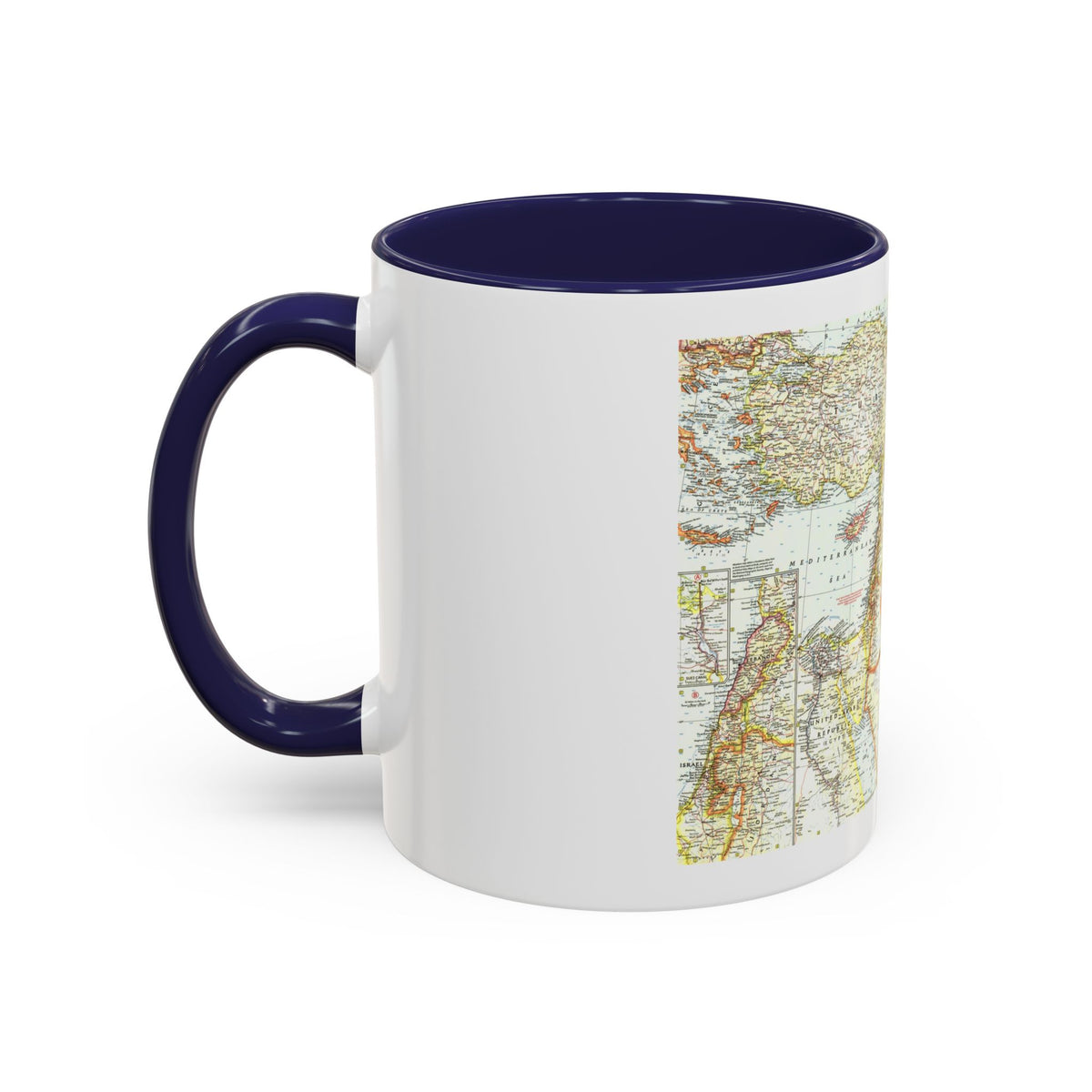 Middle East - The Eastern Mediterranean (1959) (Map) Accent Coffee Mug