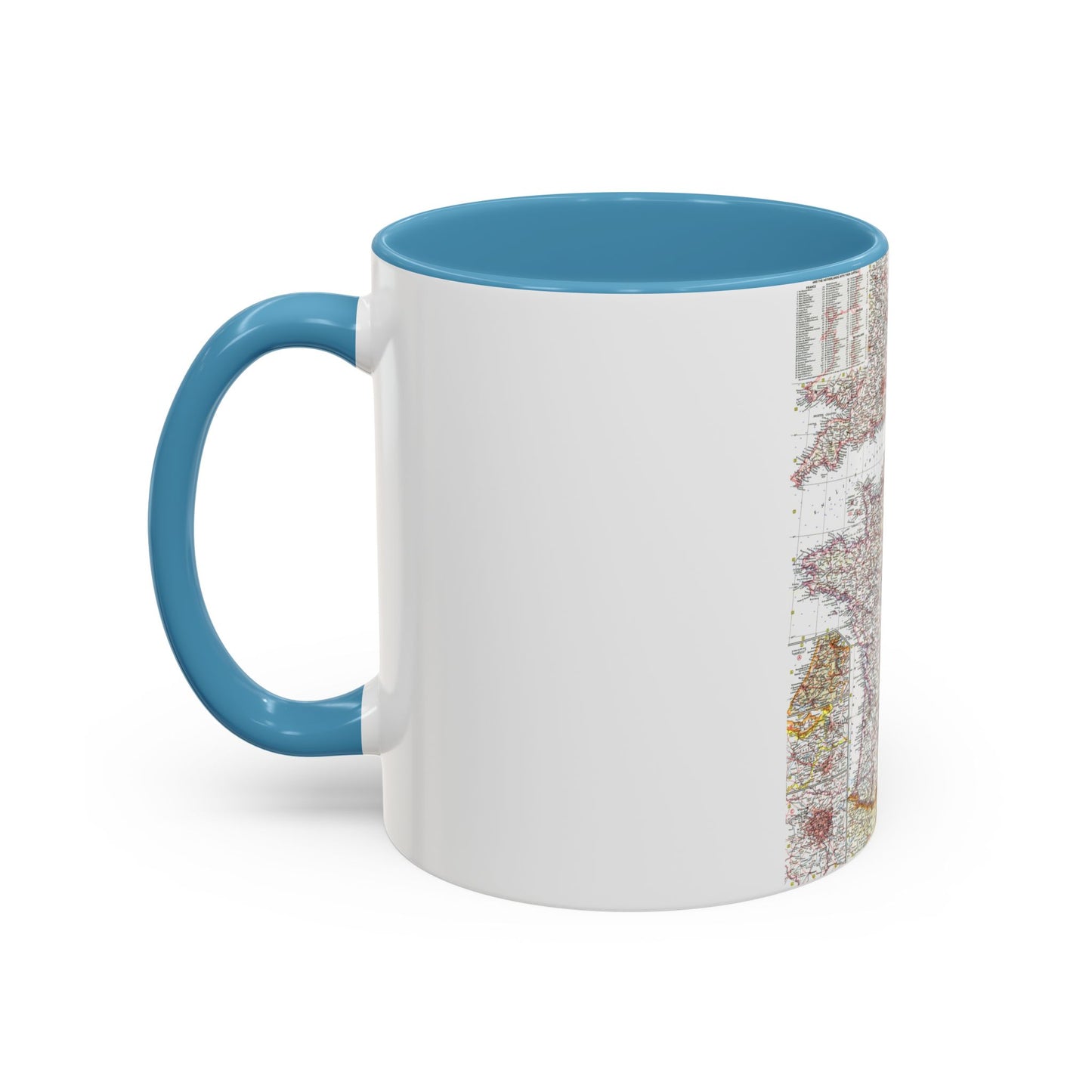 France, Belgium, and the Netherlands (1960) (Map) Accent Coffee Mug