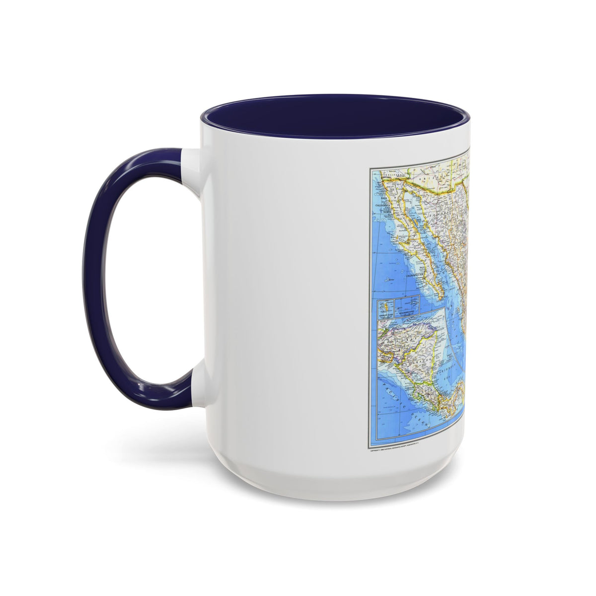 Central America & Mexico (1980) (Map) Accent Coffee Mug