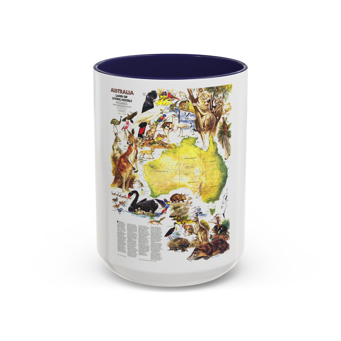 Australia- Land of Living Fossils (1979) (Map) Accent Coffee Mug