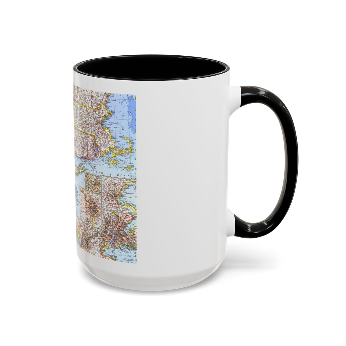 USA - Washington to Boston (1962) (Map) Accent Coffee Mug
