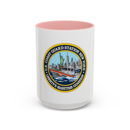 USCG Station New York (U.S. Coast Guard) Accent Coffee Mug