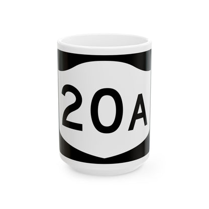 NY-20A (New York) (Road Sign) White Coffee Mug