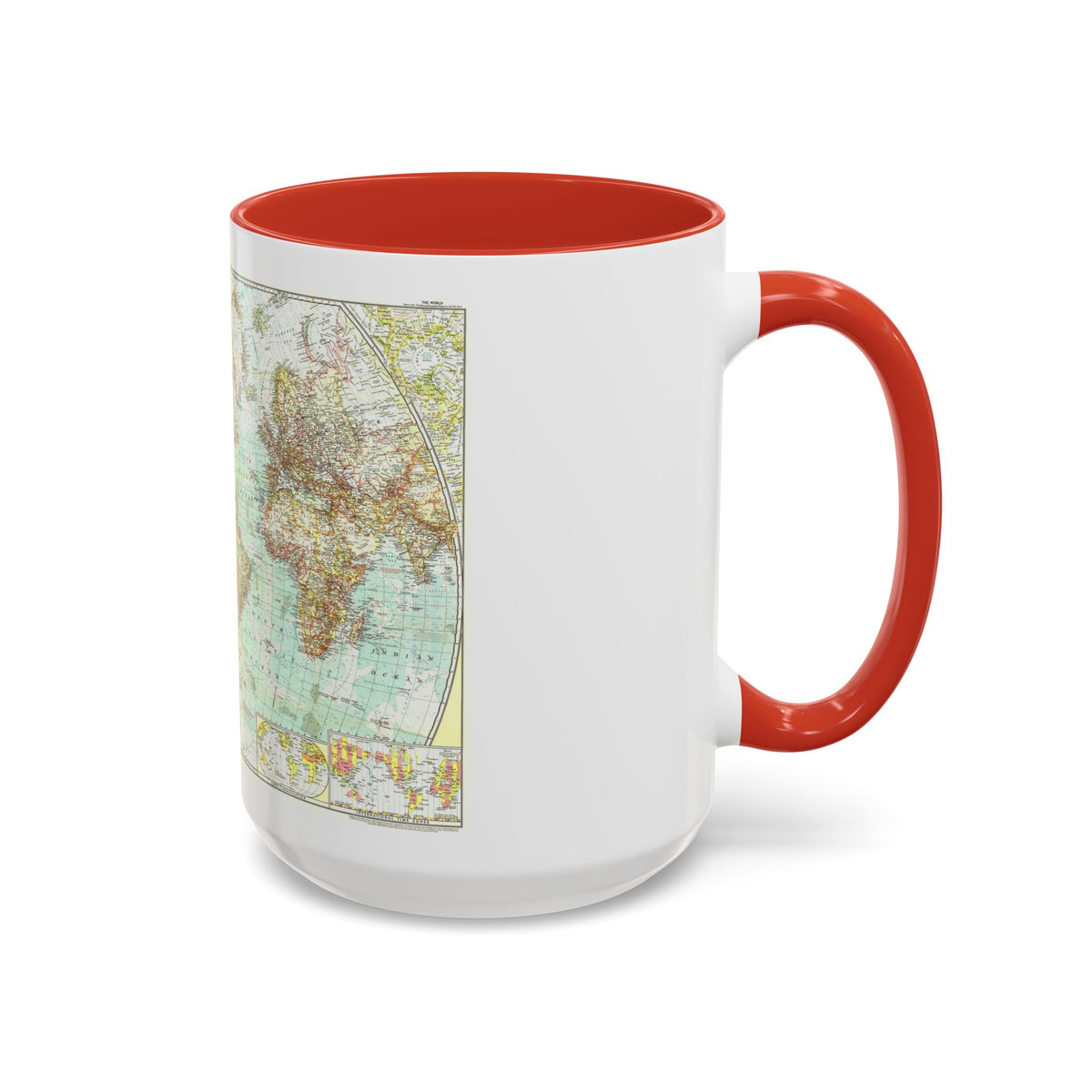 World Map (1957) (Map) Accent Coffee Mug