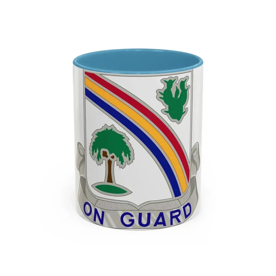 168th Infantry Regiment (U.S. Army) Accent Coffee Mug 11oz Light Blue - Go Mug Yourself