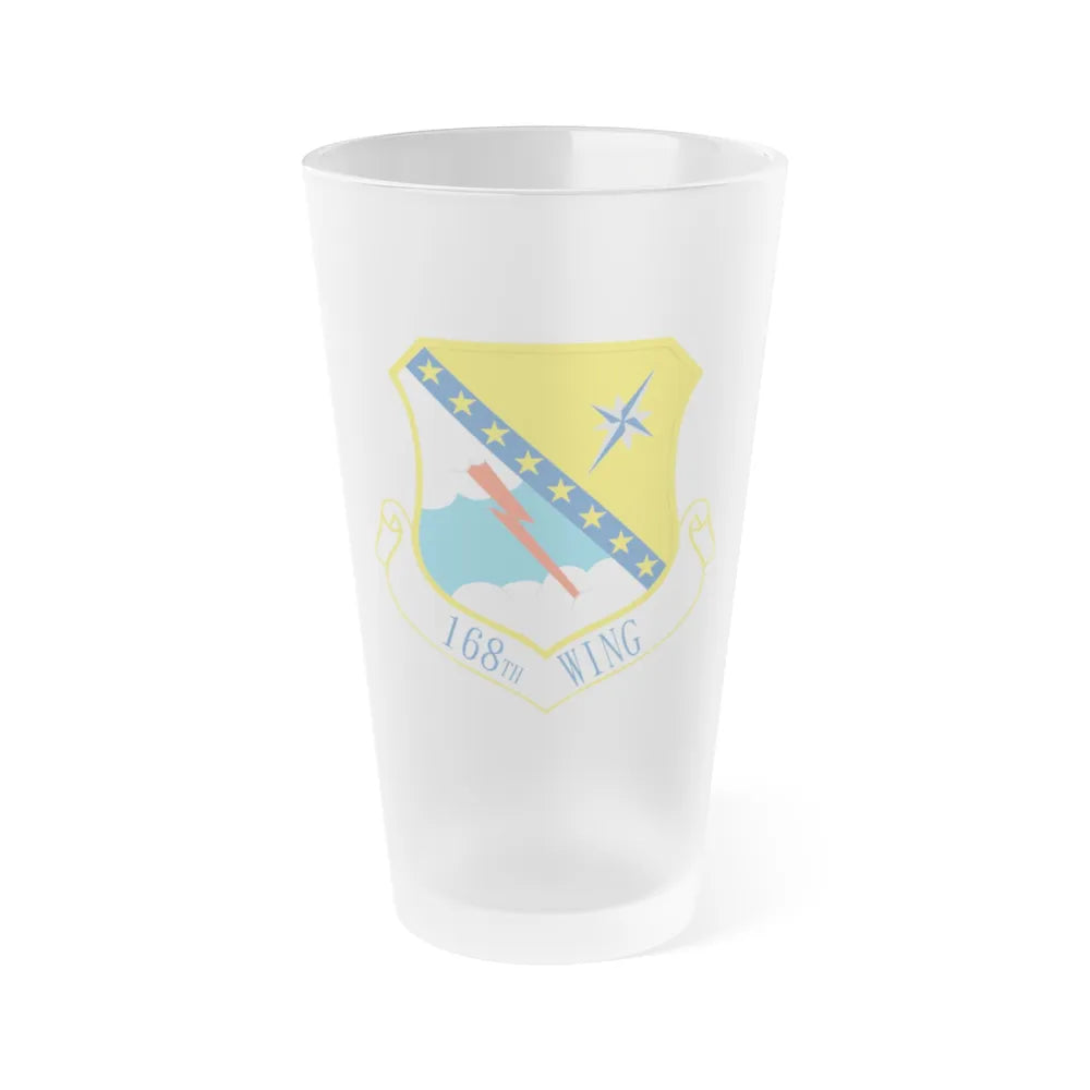 168th Wing emblem (U.S. Air Force) Frosted Pint Glass 16oz-16oz-Frosted-Go Mug Yourself