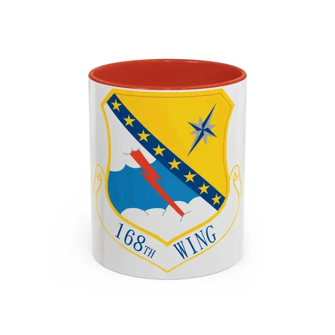 168th Wing emblem (U.S. Air Force) Accent Coffee Mug 11oz Red - Go Mug Yourself