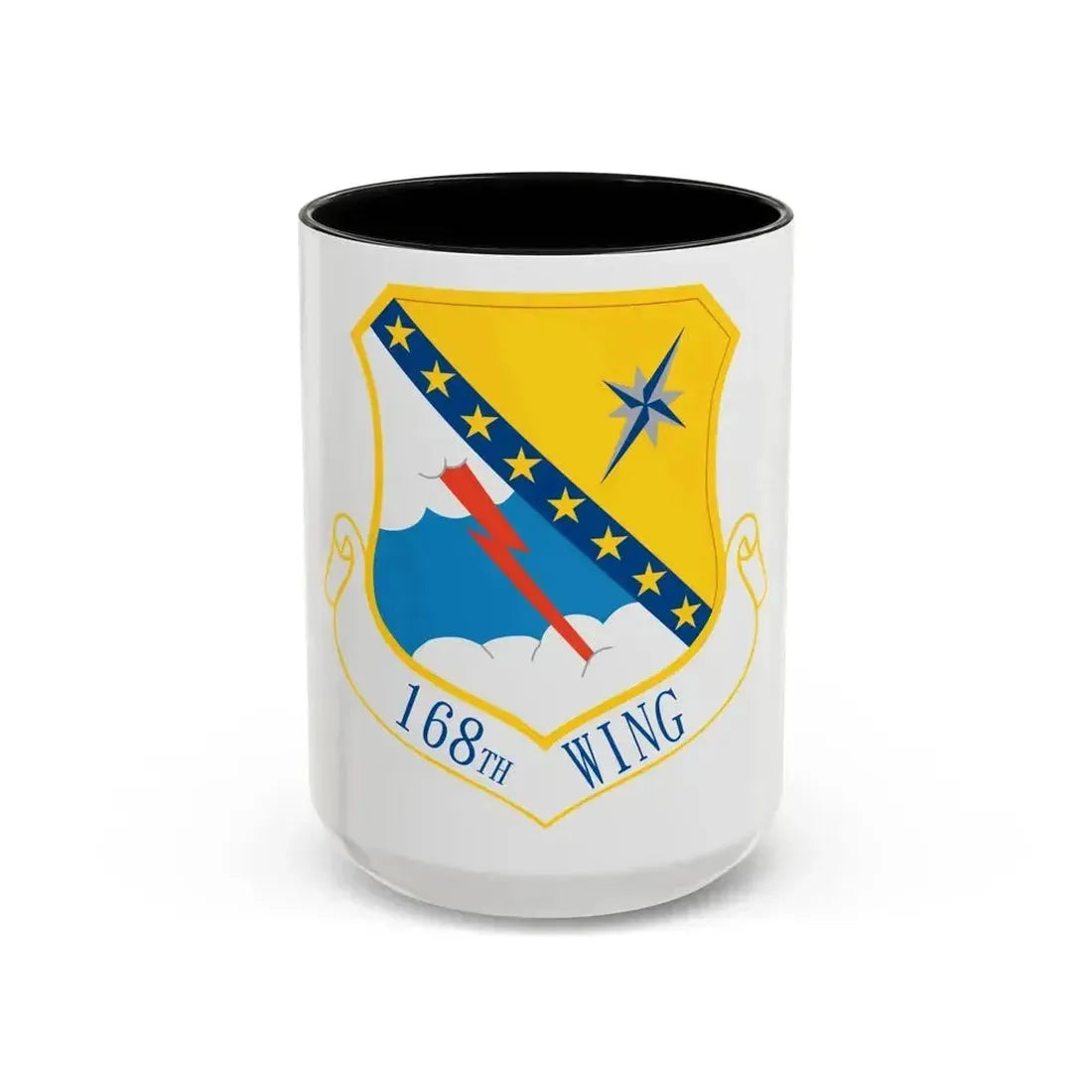 168th Wing emblem (U.S. Air Force) Accent Coffee Mug 15oz Black - Go Mug Yourself