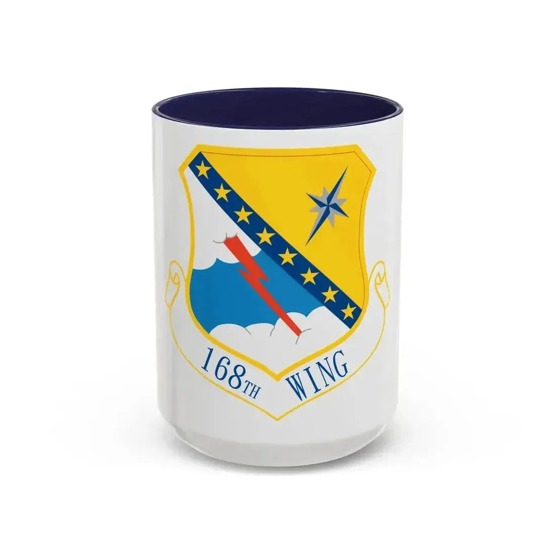 168th Wing emblem (U.S. Air Force) Accent Coffee Mug 15oz Navy - Go Mug Yourself
