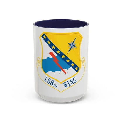 168th Wing emblem (U.S. Air Force) Accent Coffee Mug 15oz Navy - Go Mug Yourself