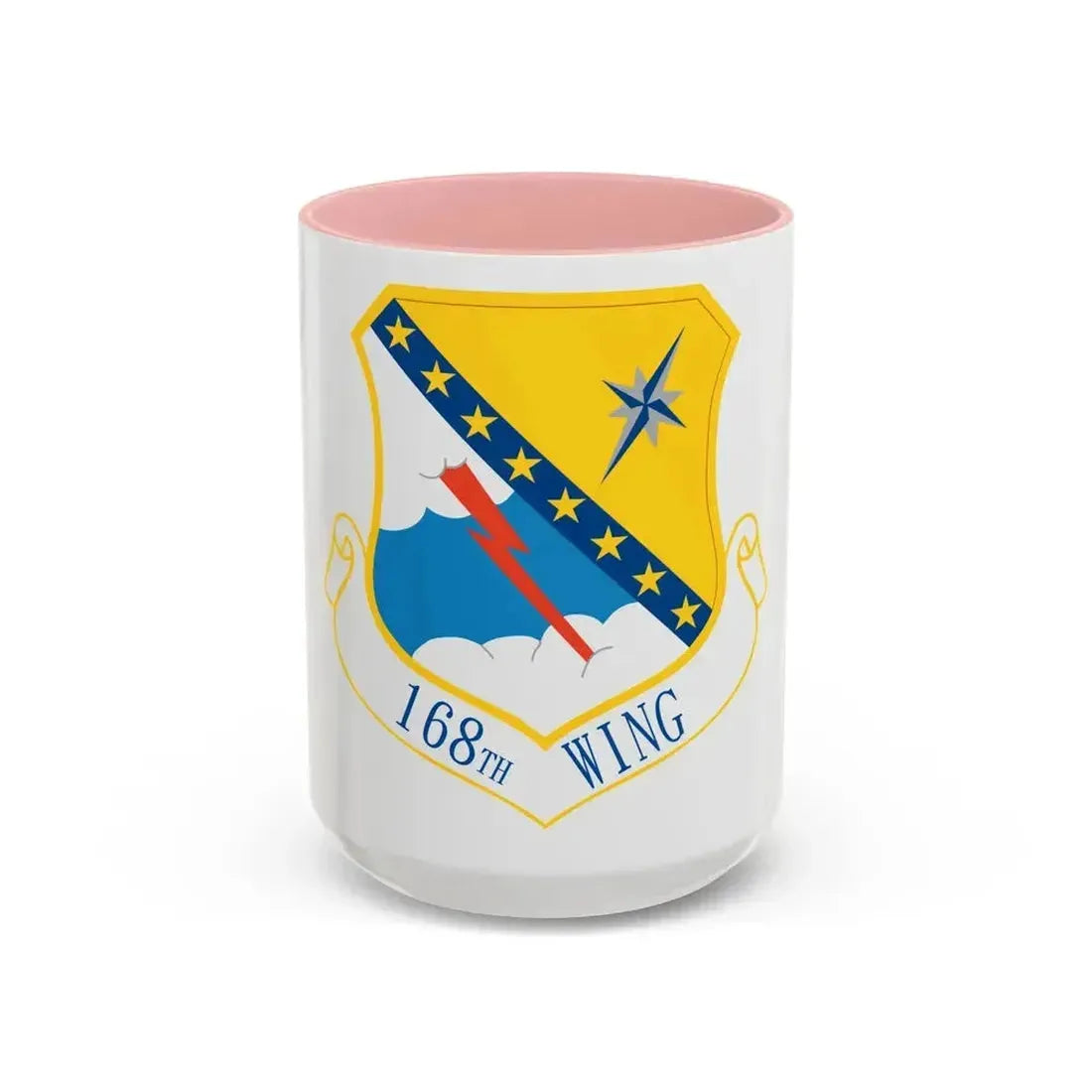 168th Wing emblem (U.S. Air Force) Accent Coffee Mug 15oz Pink - Go Mug Yourself