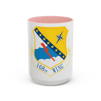 168th Wing emblem (U.S. Air Force) Accent Coffee Mug 15oz Pink - Go Mug Yourself