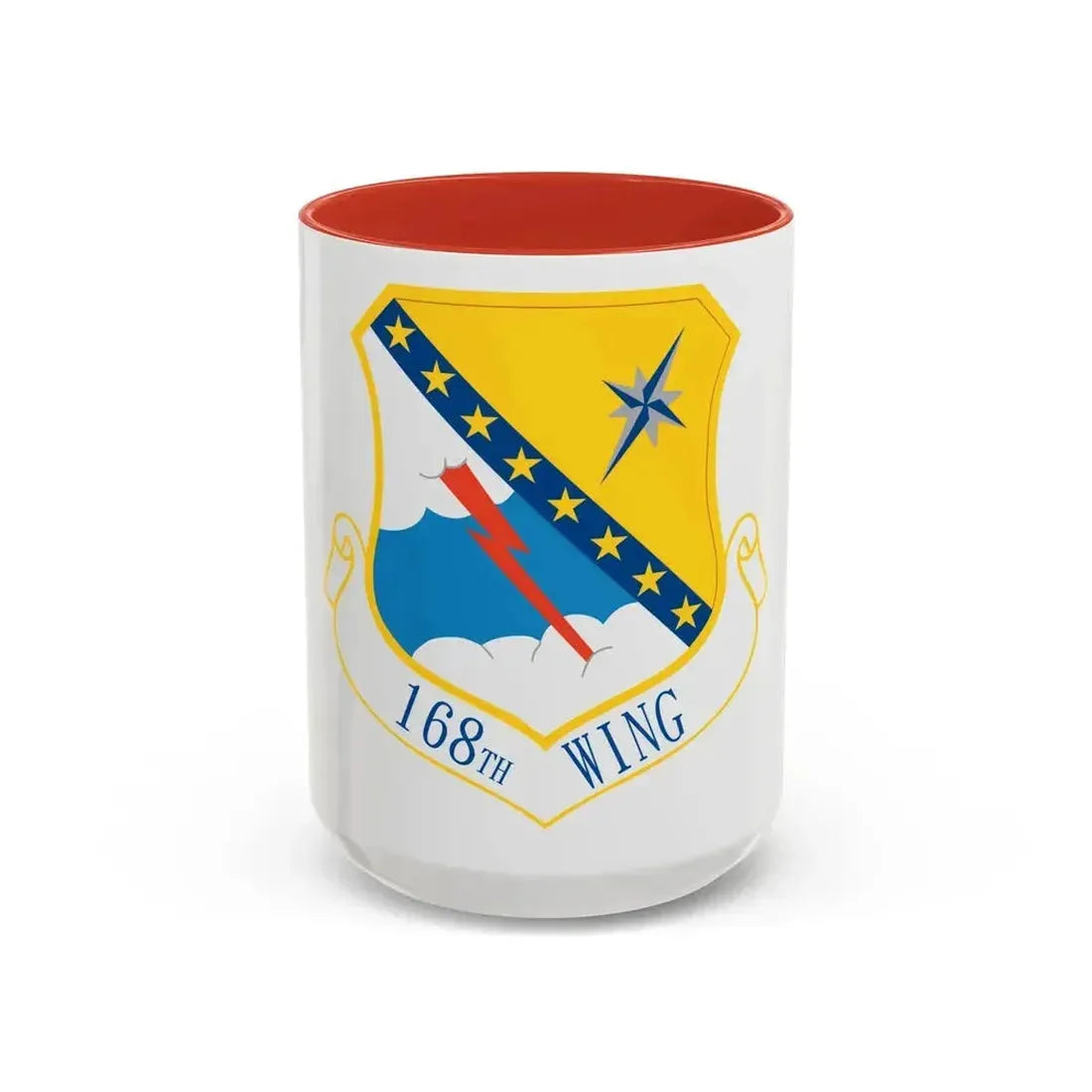 168th Wing emblem (U.S. Air Force) Accent Coffee Mug 15oz Red - Go Mug Yourself
