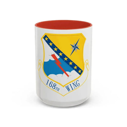 168th Wing emblem (U.S. Air Force) Accent Coffee Mug 15oz Red - Go Mug Yourself