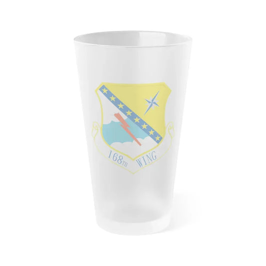 168th Wing emblem (U.S. Air Force) Frosted Pint Glass 16oz 16oz Frosted - Go Mug Yourself
