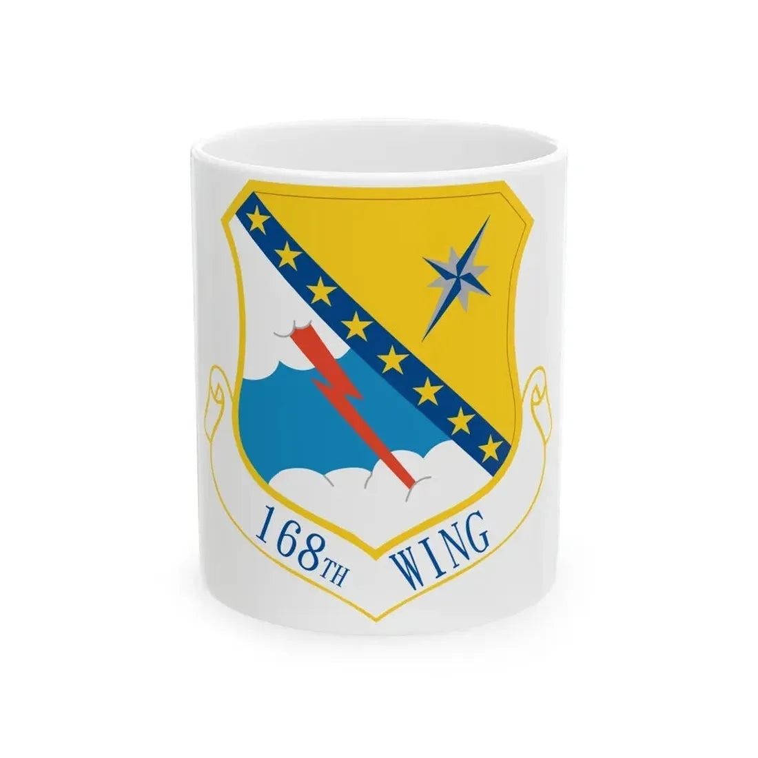 168th Wing emblem (U.S. Air Force) White Coffee Mug 11oz - Go Mug Yourself
