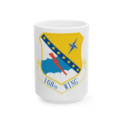 168th Wing emblem (U.S. Air Force) White Coffee Mug 15oz - Go Mug Yourself